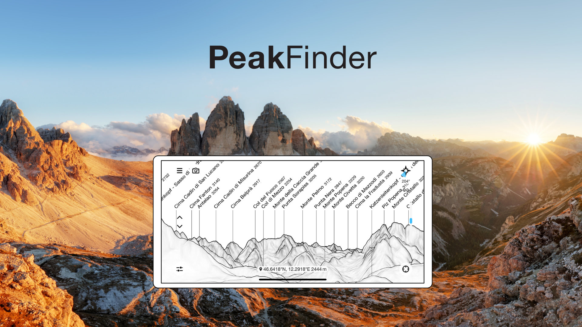 PeakFinder screenshot